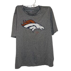 Boys NFL Denver Broncos Gray Short Sleeve Tee Size XL